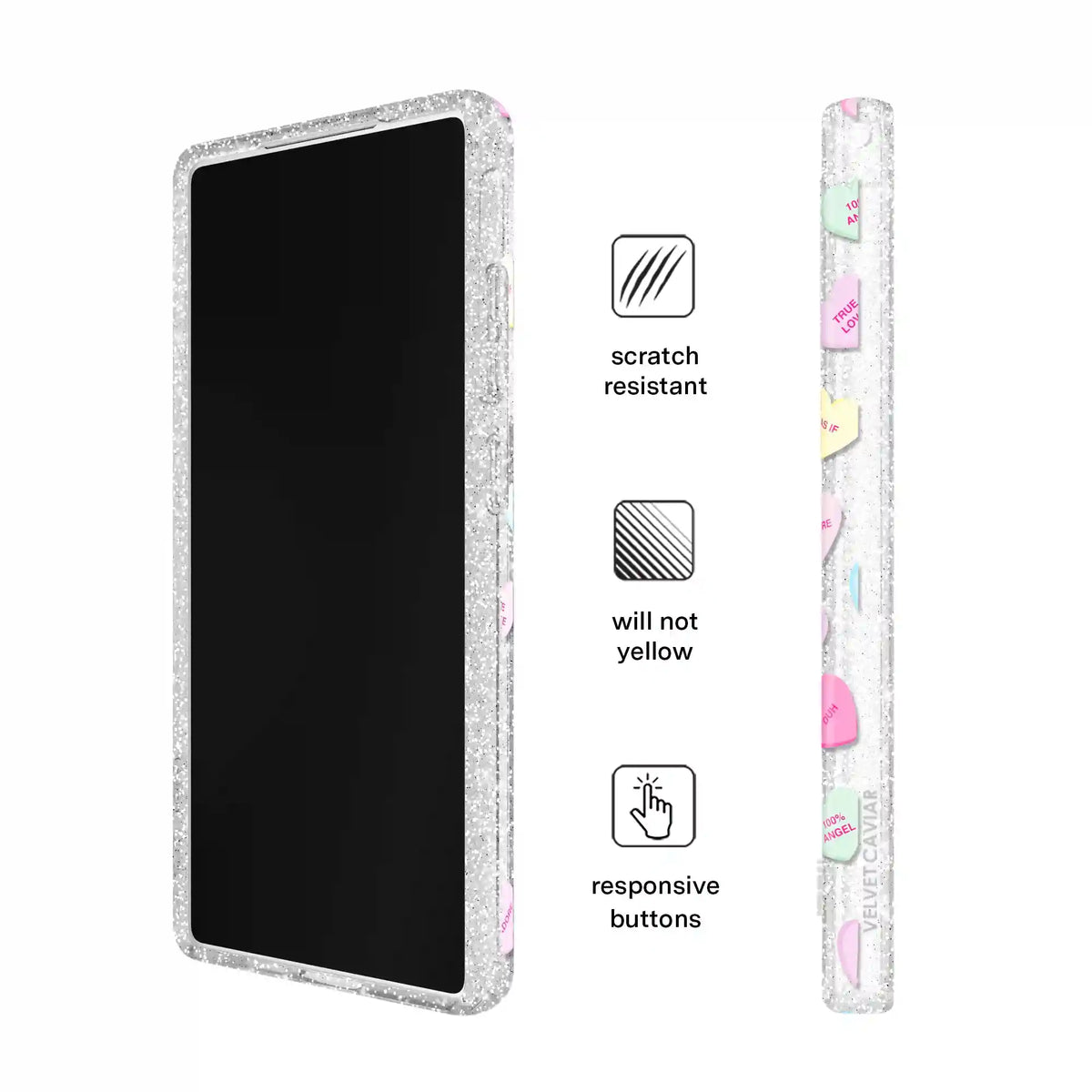 Sweet Hearts Glitter Samsung Case