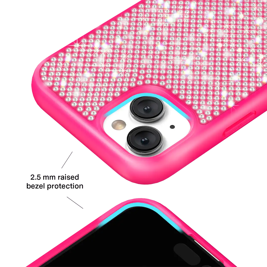 Hot Pink Caviar Crystals iPhone Case