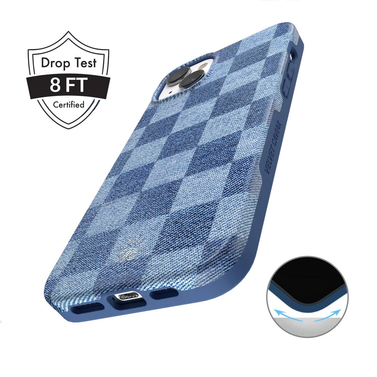 Denim Vibe Checkered iPhone Case