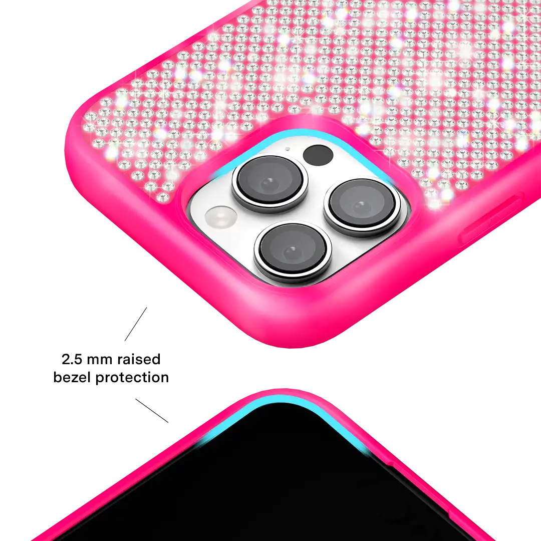 Hot Pink Caviar Crystals iPhone Case
