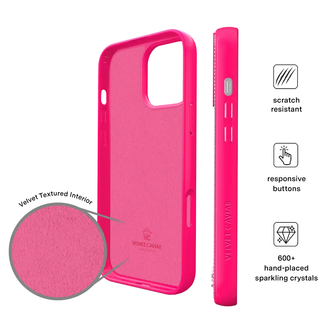 Hot Pink Caviar Crystals iPhone Case
