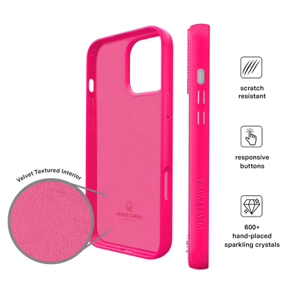 Hot Pink Caviar Crystals iPhone Case
