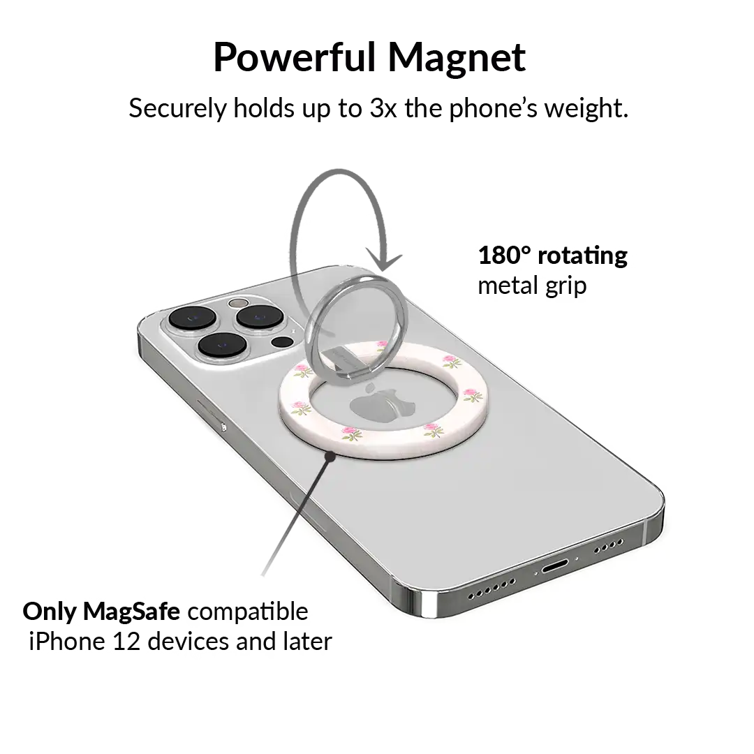 Pink Peony Floral MagSafe Grip Ring