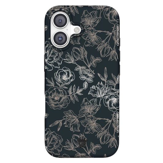 Floral Rose Gold Chrome iPhone Case