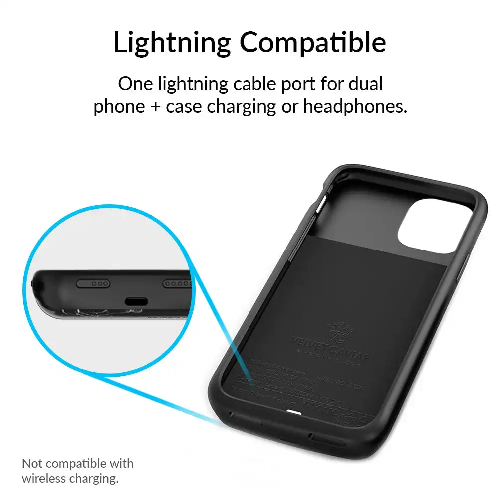 Black Marble iPhone Charging Case