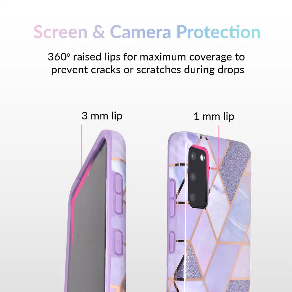 Purple Geometric Marble Samsung Case