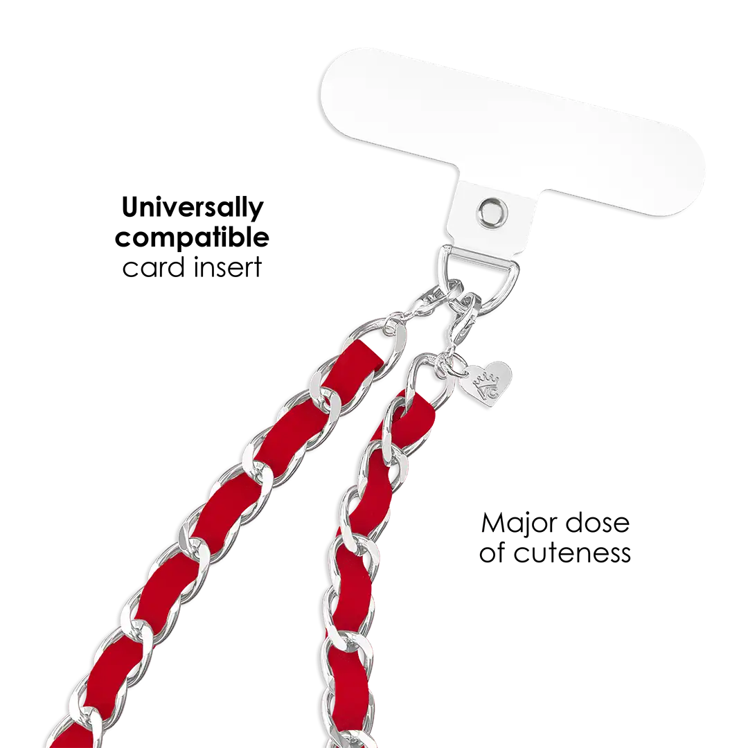 Red Leather Chain Phone Charm