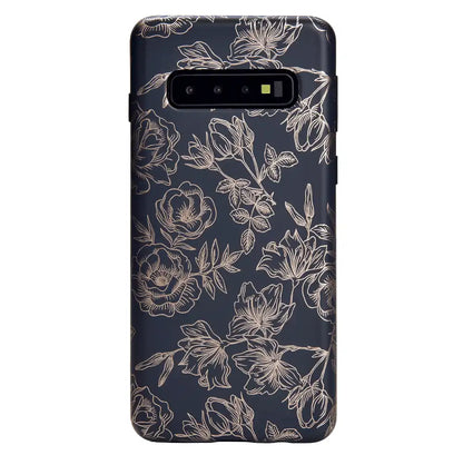 Floral Rose Gold Chrome Samsung Galaxy Case