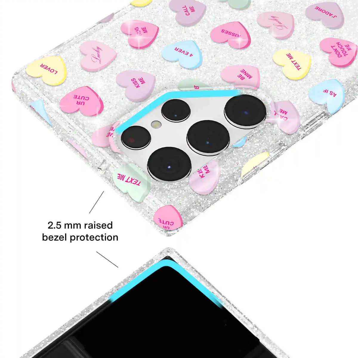 Sweet Hearts Glitter Samsung Case