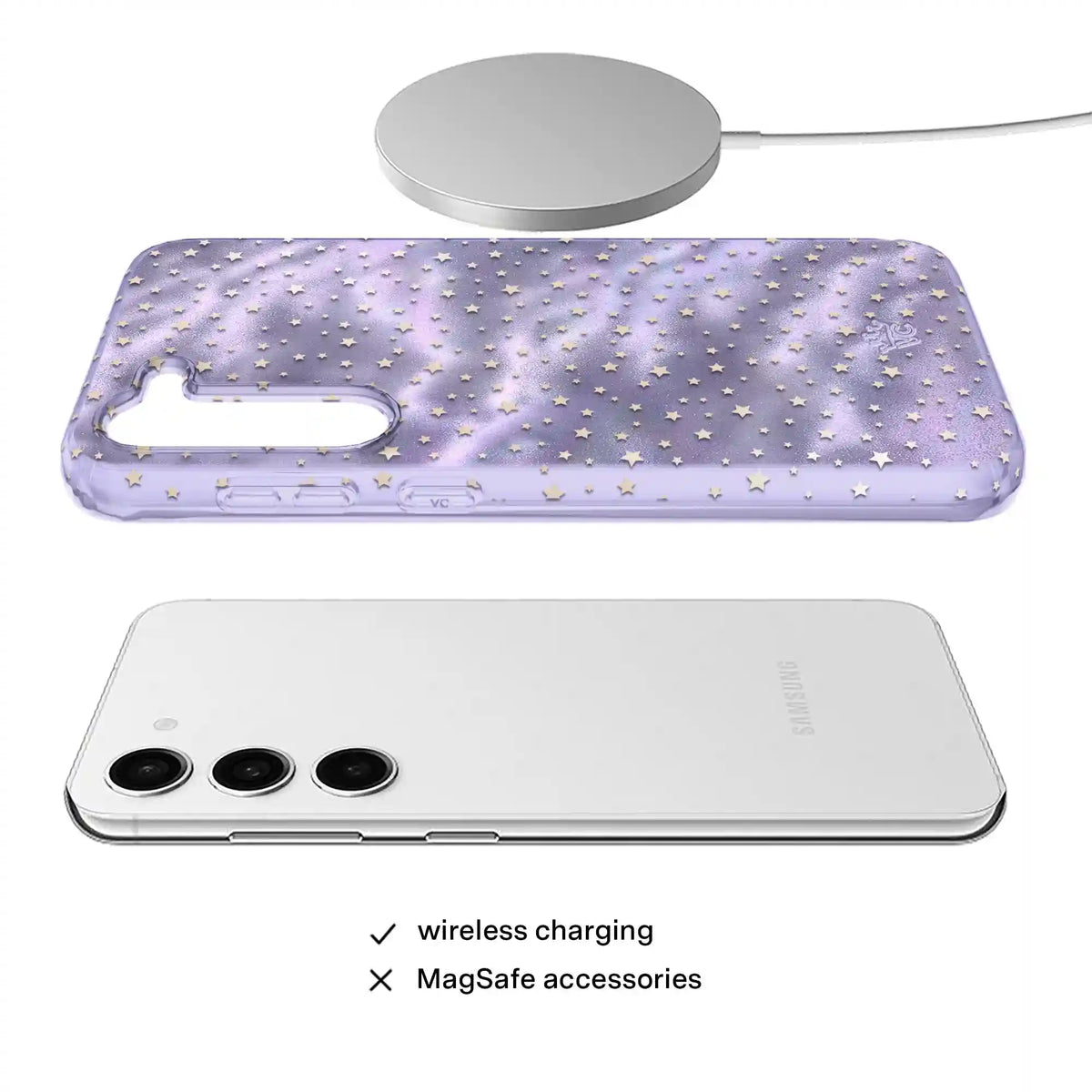 Lilac Celestial Stars Samsung Case